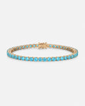 Reserva Tennis Bracelet | Aquamarine Blue 14K Gold 1