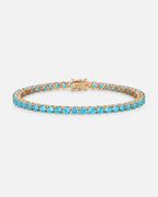 Reserva Tennis Bracelet | Aquamarine Blue 14K Gold 1