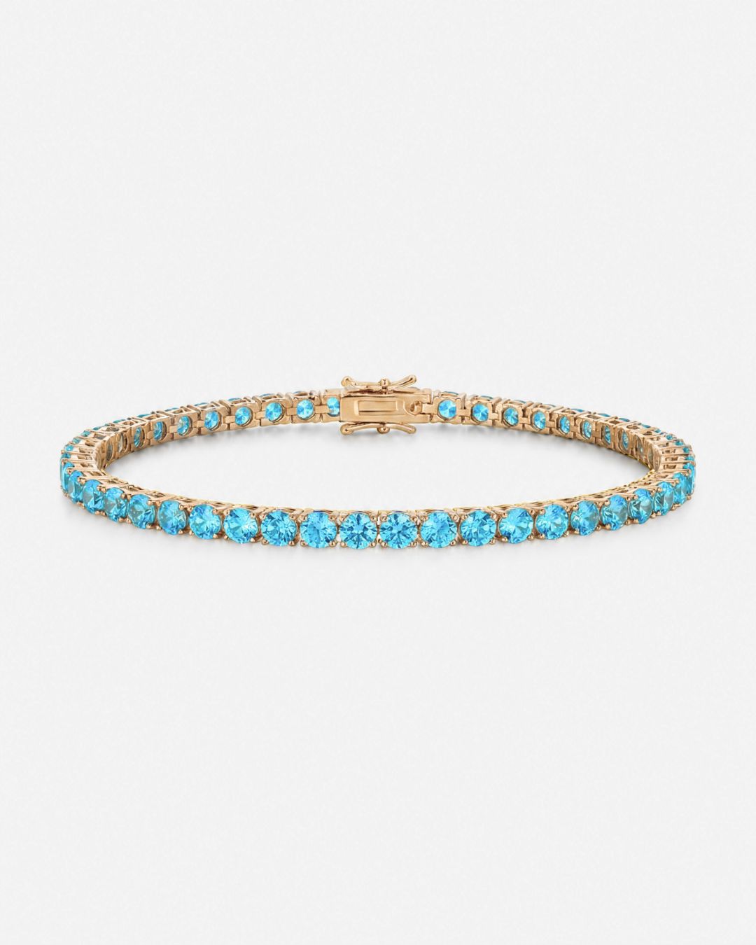 Reserva Tennis Bracelet | Aquamarine Blue 14K Gold 1
