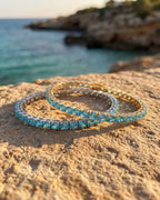 Reserva Tennis Bracelet | Aquamarine Blue 14K Gold 5
