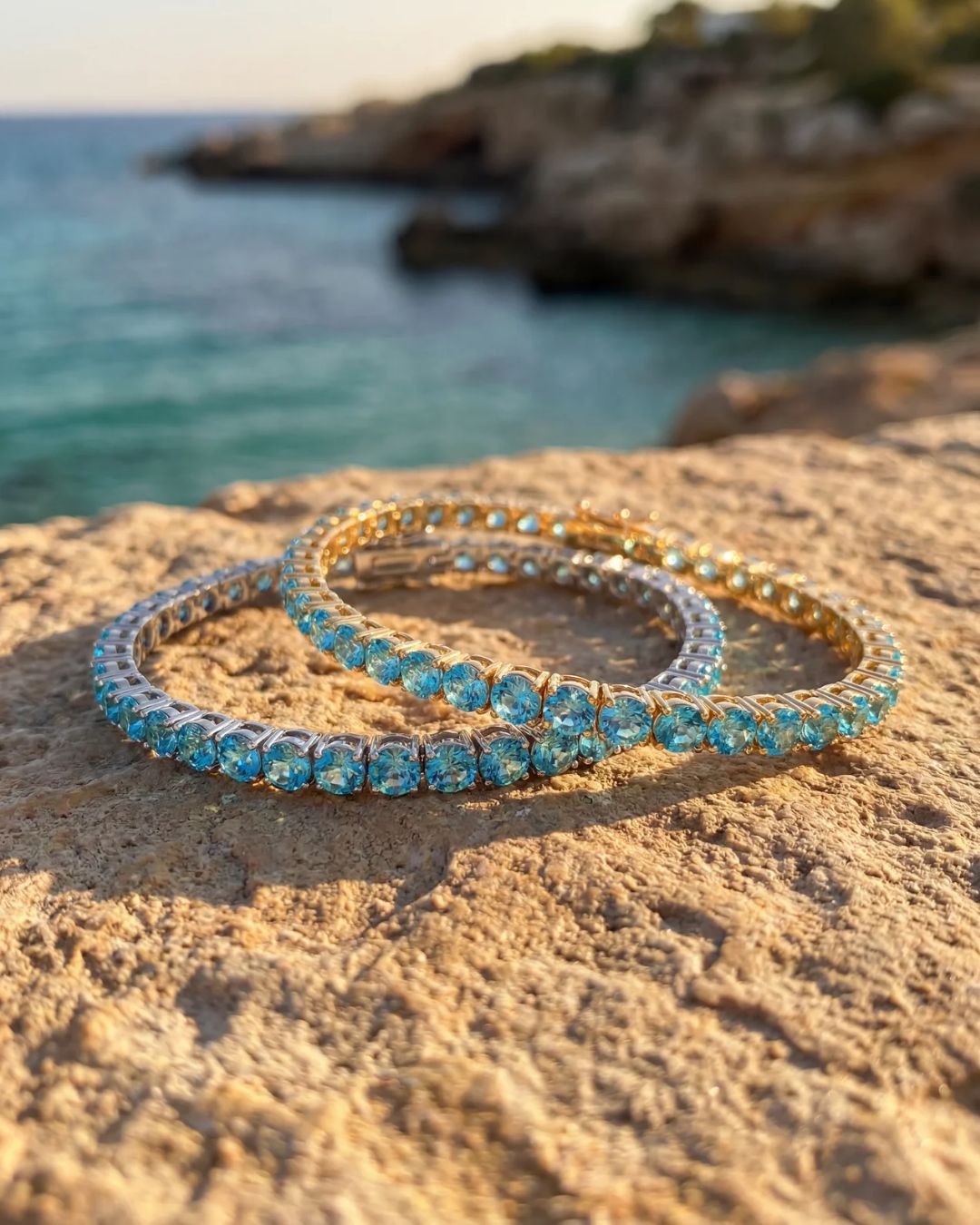 Reserva Tennis Bracelet | Aquamarine Blue Silver 5