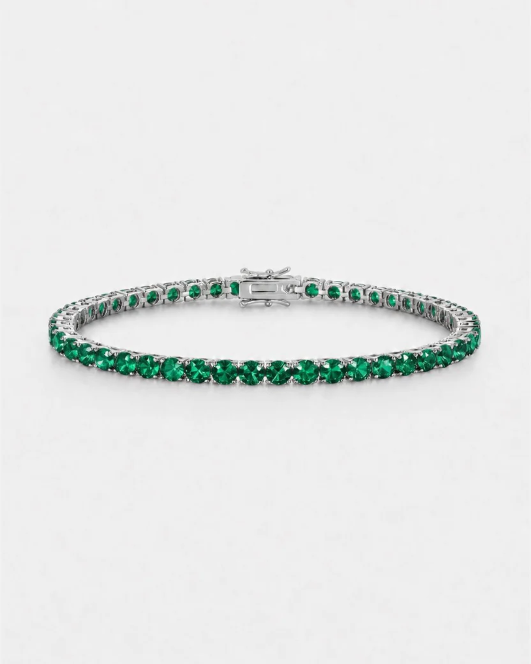Tennis Bracelet | Emerald Green Silver 1