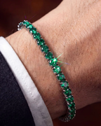 Tennis Bracelet | Emerald Green Silver 2