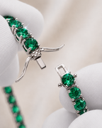 Tennis Bracelet | Emerald Green Silver 3