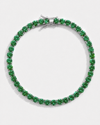 Tennis Bracelet | Emerald Green Silver 7