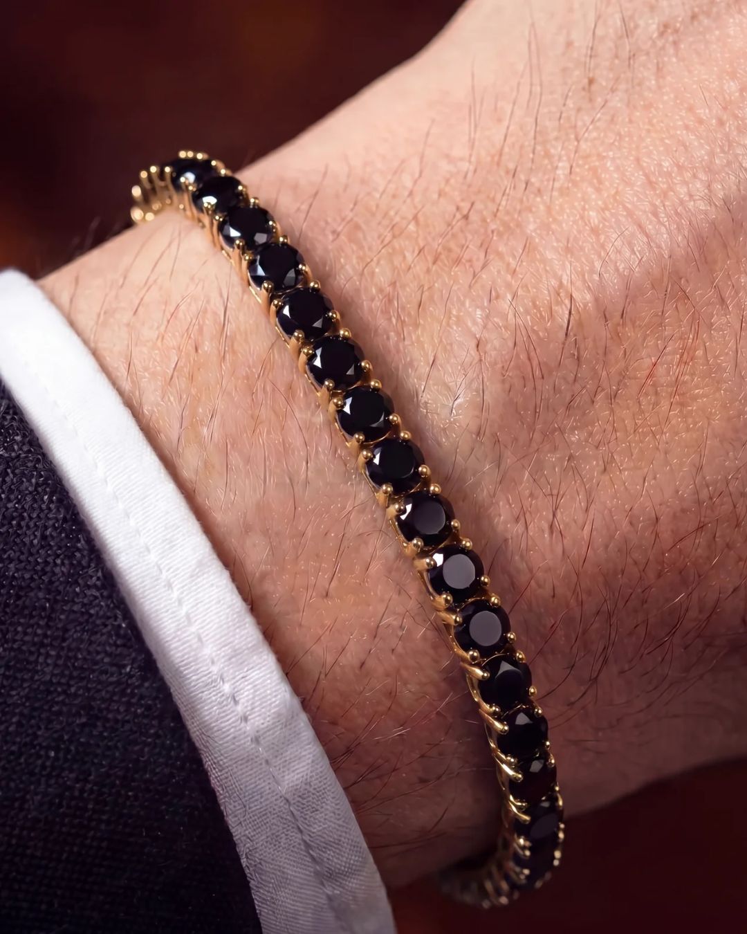 Reserva Tennis Bracelet | Onyx Black 14K Gold 2