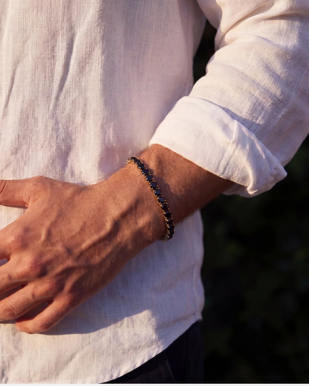 Reserva Tennis Bracelet | Onyx Black 14K Gold 3