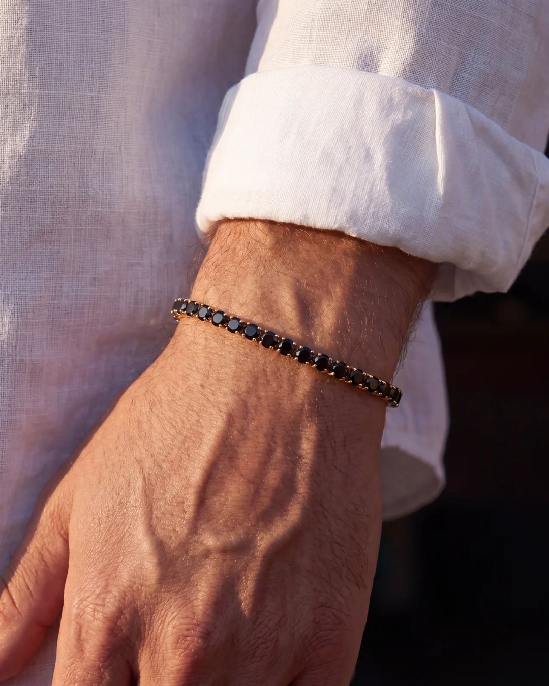 Tennis Bracelet | Onyx Black 14K Gold 3