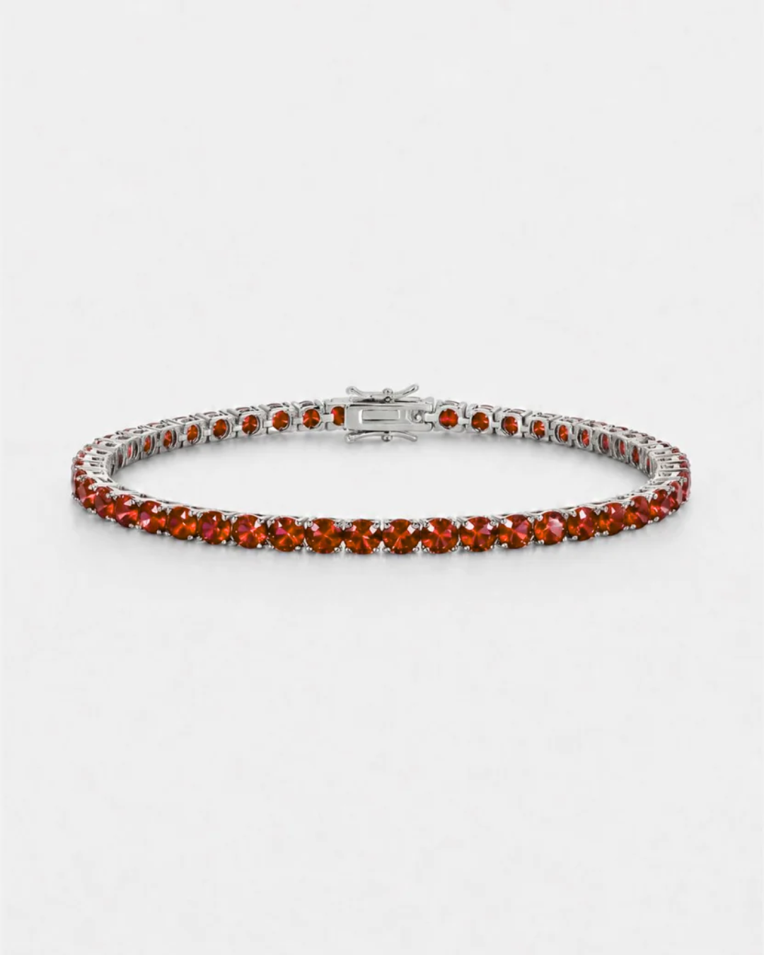 Tennis Bracelet | Ruby Red Silver 1