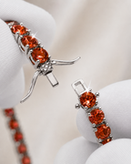 Tennis Bracelet | Ruby Red Silver 4