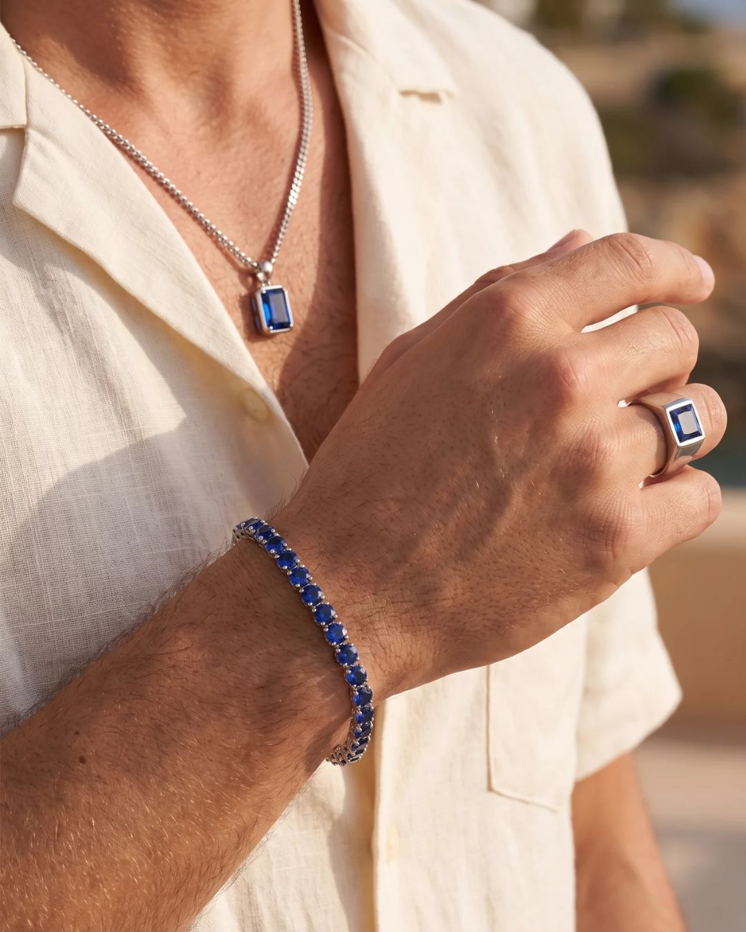 Tennis Bracelet | Sapphire Blue Silver 6