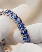 Tennis Bracelet | Sapphire Blue Silver 7