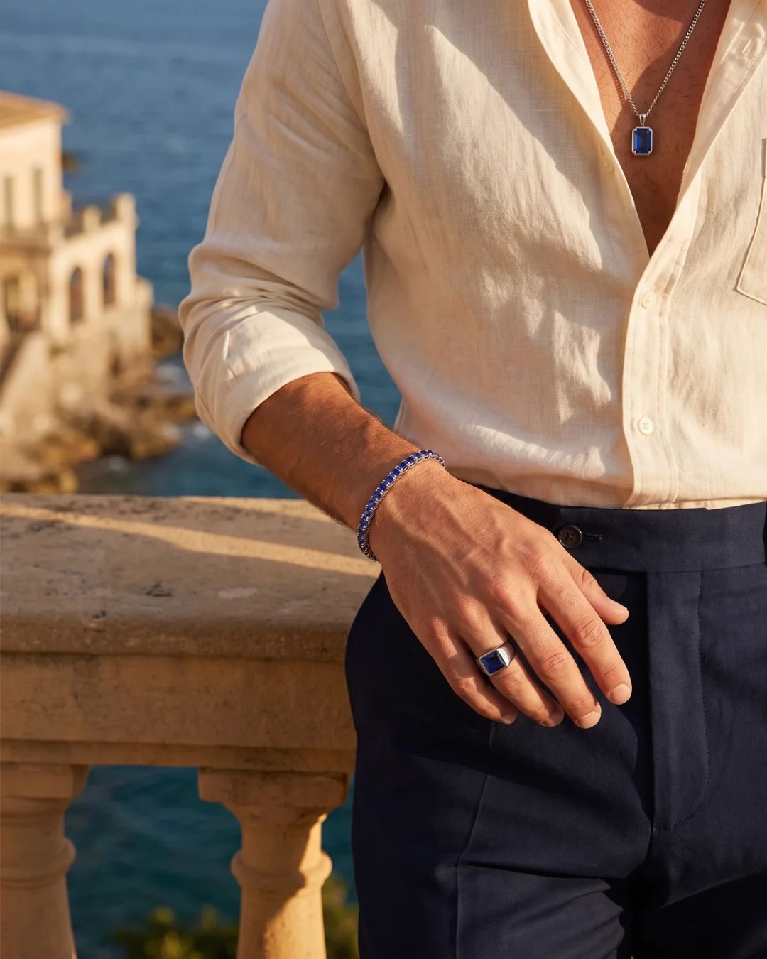 Tennis Bracelet | Sapphire Blue Silver 8