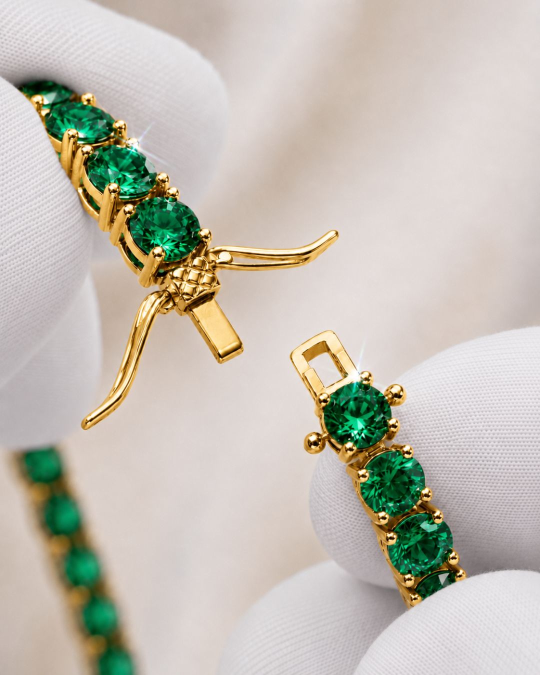 Tennis Bracelet | Emerald Green 14K Gold 4