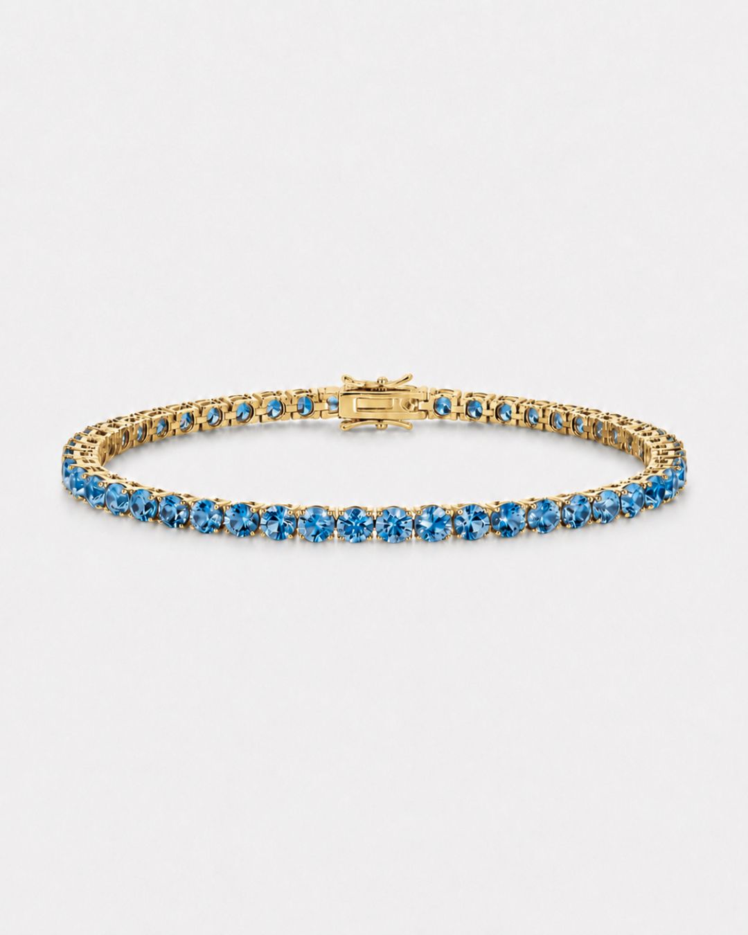 Tennis Bracelet | Aquamarine Blue 14K Gold 1