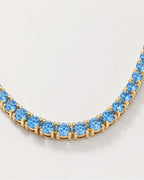 Tennis Necklace | Aquamarine Blue 14K Gold 4