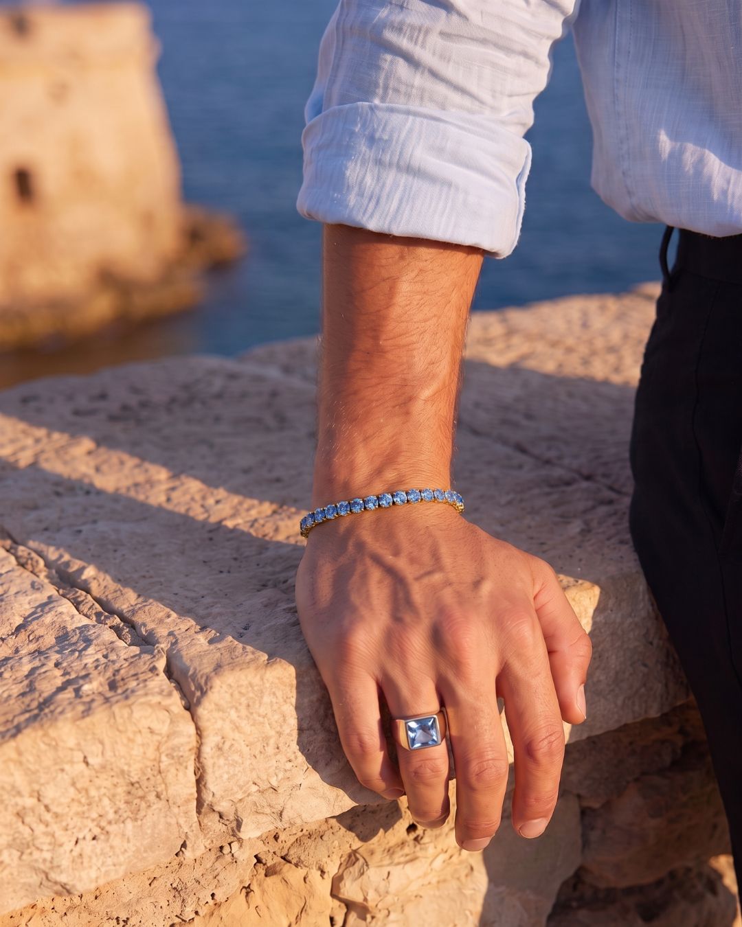 Tennis Bracelet | Aquamarine Blue 14K Gold 2