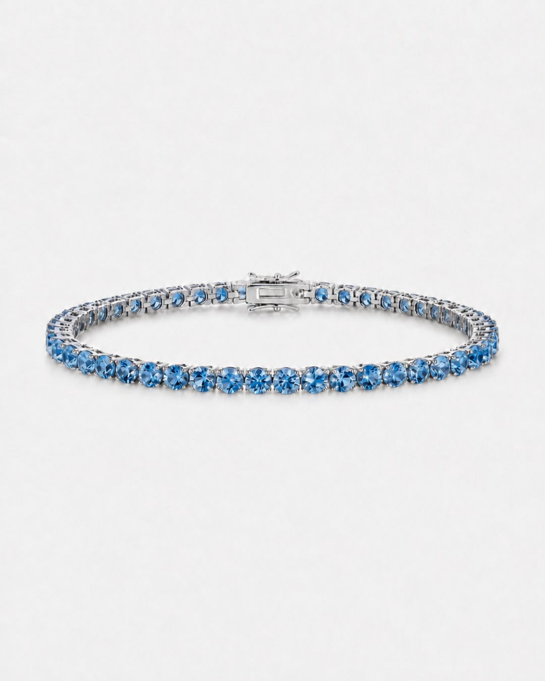 Tennis Bracelet | Aquamarine Blue Silver 1