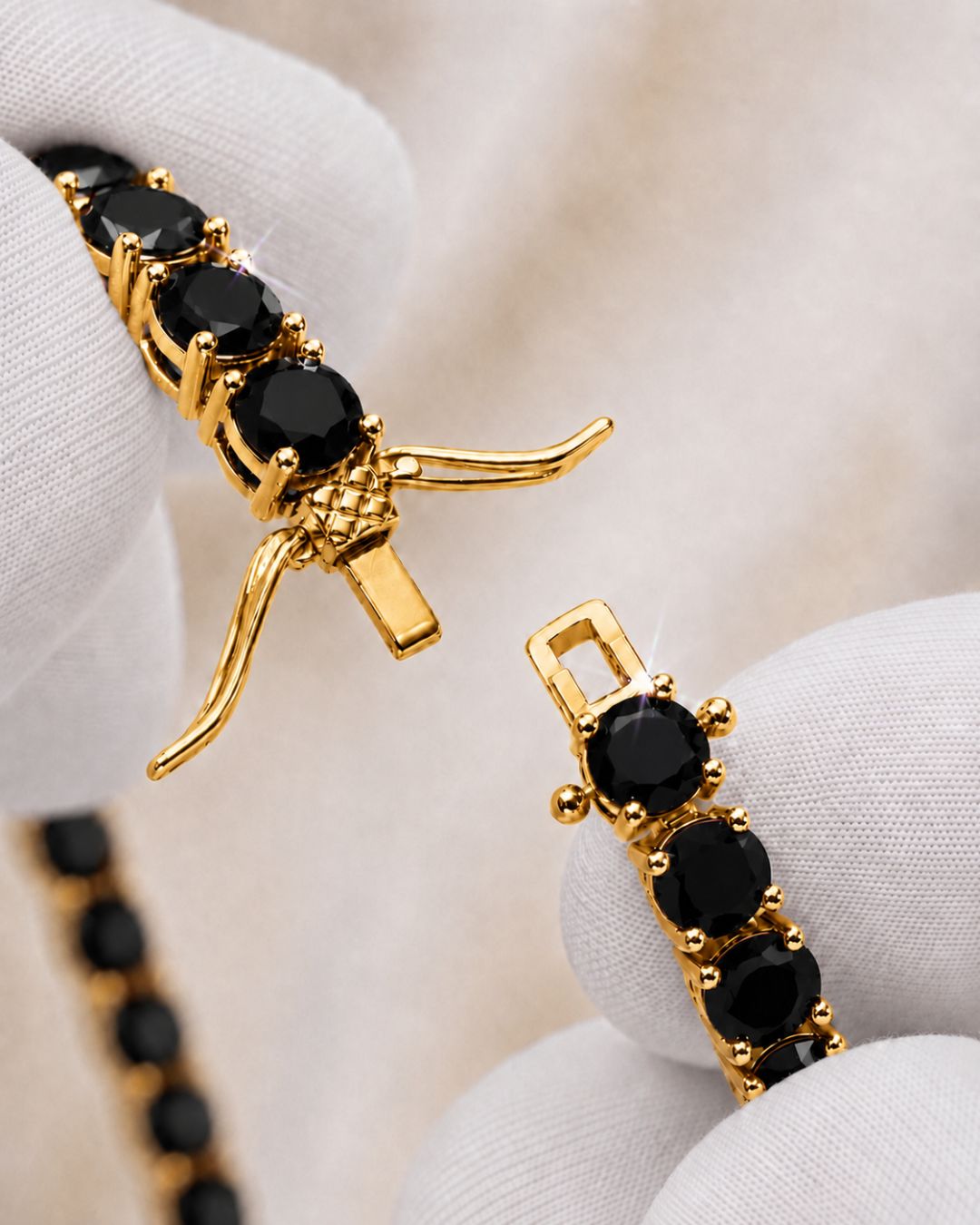 Tennis Bracelet | Onyx Black 14K Gold 4