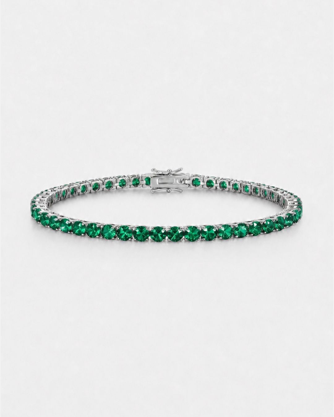 Reserva Tennis Bracelet | Emerald Green Silver 1