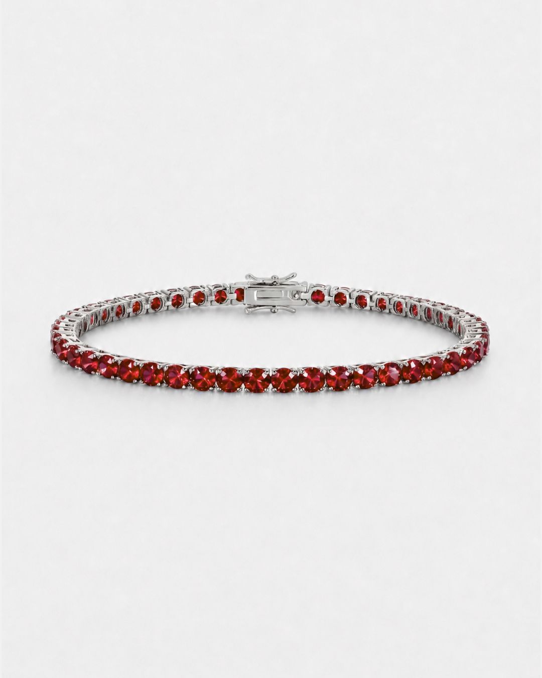 Reserva Tennis Bracelet | Ruby Red Silver 1