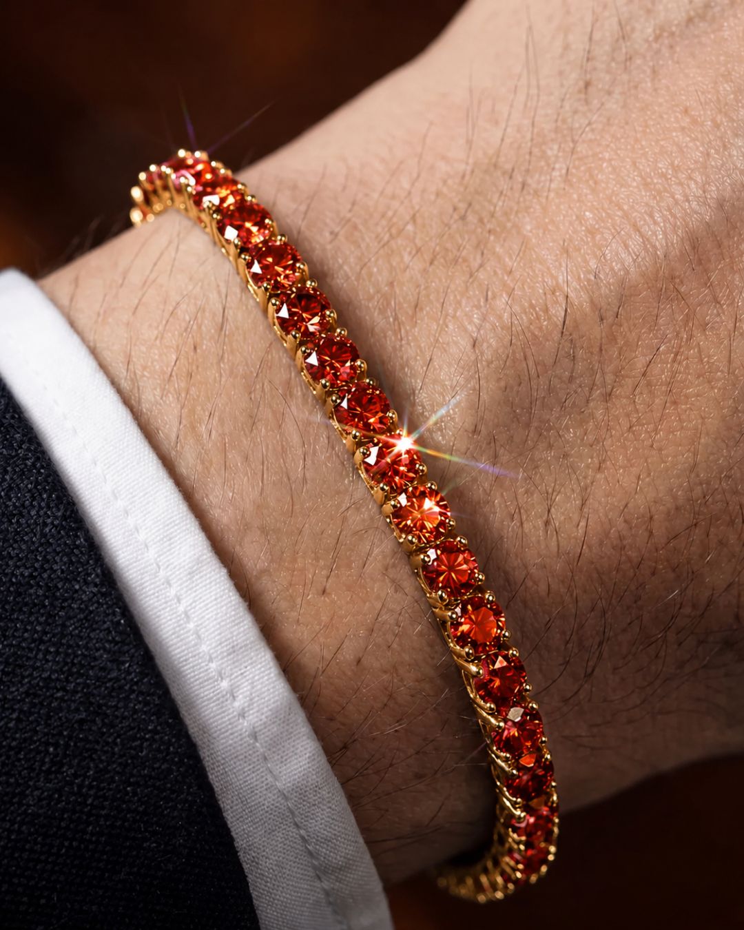 Tennis Bracelet | Ruby Red 14K Gold 2