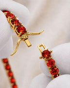 Tennis Bracelet | Ruby Red 14K Gold 4