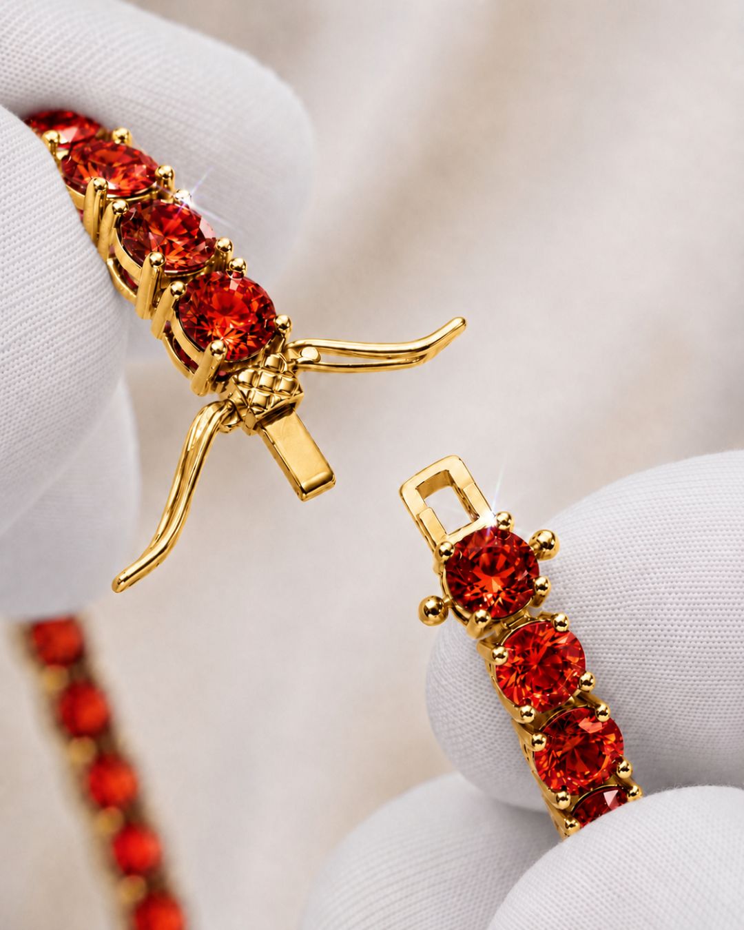 Tennis Bracelet | Ruby Red 14K Gold 4