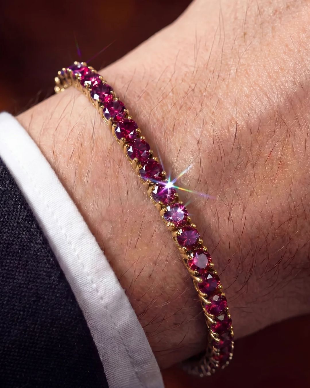 Reserva Tennis Bracelet | Ruby Red 14K Gold 2