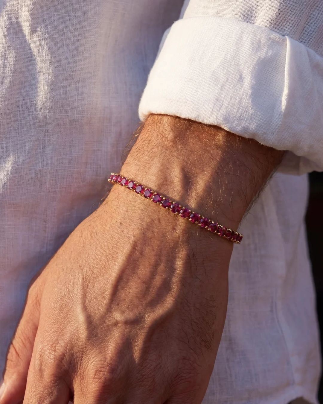 Reserva Tennis Bracelet | Ruby Red 14K Gold 4