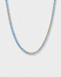 Tennis Necklace | Aquamarine Blue 14K Gold 1