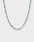 Tennis Necklace | Aquamarine Blue 14K Gold 1