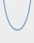 Tennis Necklace | Aquamarine Blue Silver 1