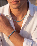 Reserva Tennis Bracelet | Aquamarine Blue 14K Gold 4