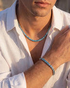 Reserva Tennis Bracelet | Aquamarine Blue Silver 3