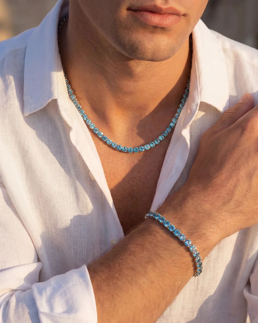 Reserva Tennis Bracelet | Aquamarine Blue Silver 3