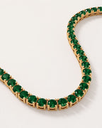 Tennis Necklace | Emerald Green 14K Gold 3