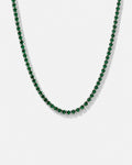 Tennis Necklace | Emerald Green Silver 1