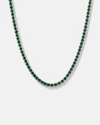 Tennis Necklace | Emerald Green Silver 1