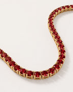 Tennis Necklace | Ruby Red 14K Gold 3