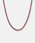 Tennis Necklace | Ruby Red Silver 1