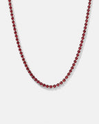 Tennis Necklace | Ruby Red Silver 1