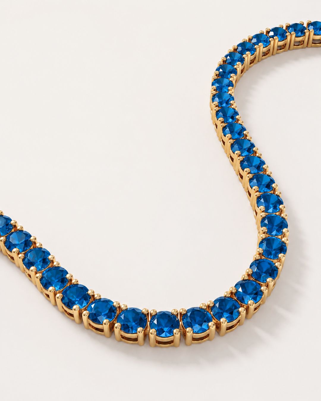 Tennis Necklace | Sapphire Blue 14K Gold 3
