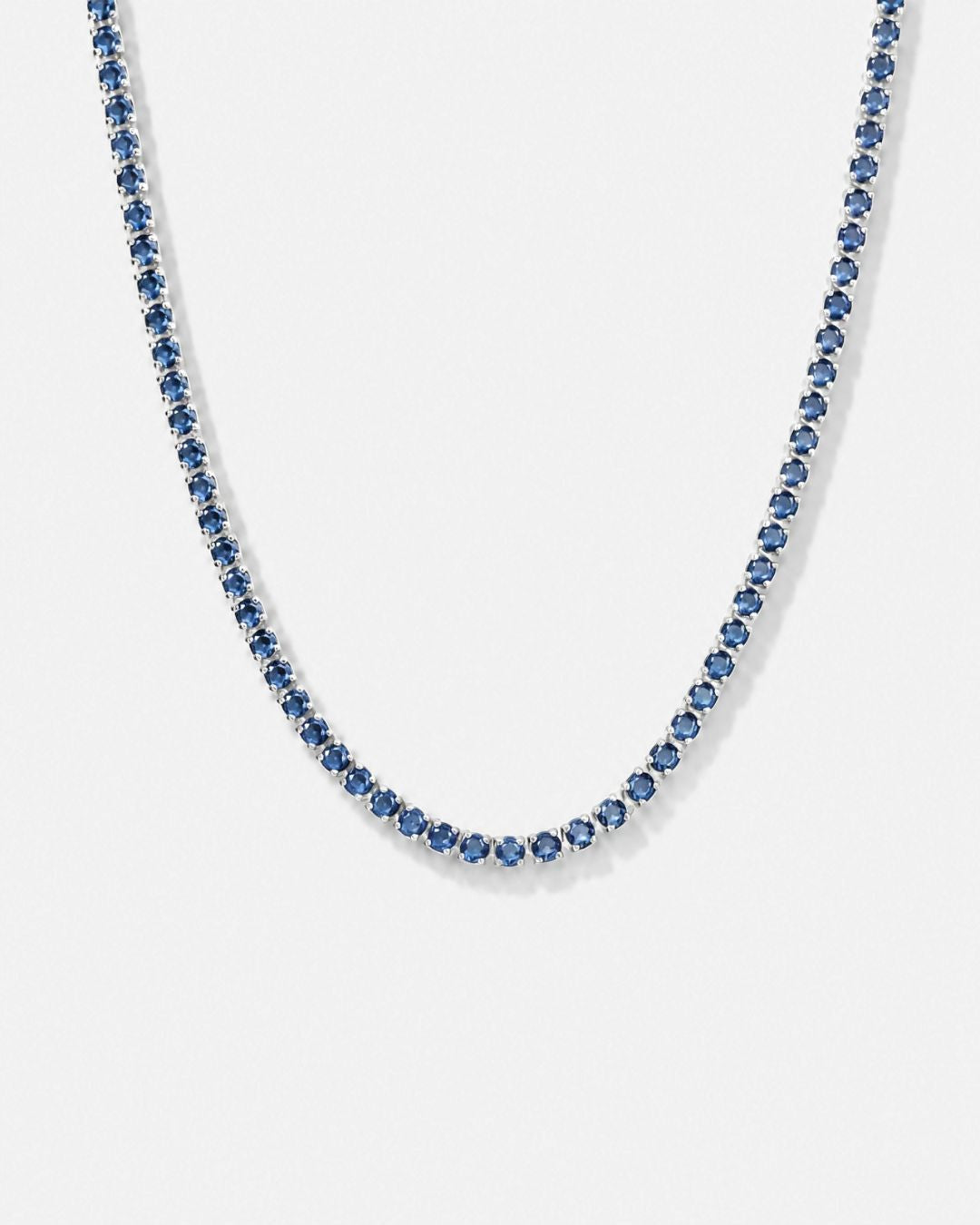 Tennis Necklace | Sapphire Blue Silver 1