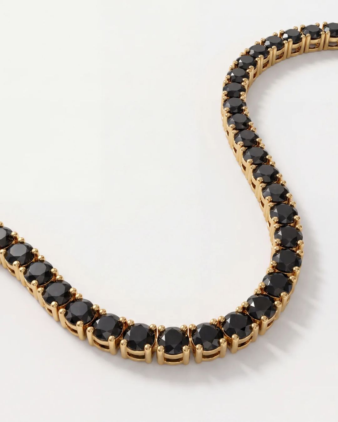 Tennis Necklace | Onyx Black 14K Gold 3