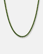 Tennis Necklace | Emerald Green 14K Gold 1