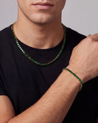Tennis Necklace | Emerald Green 14K Gold 4