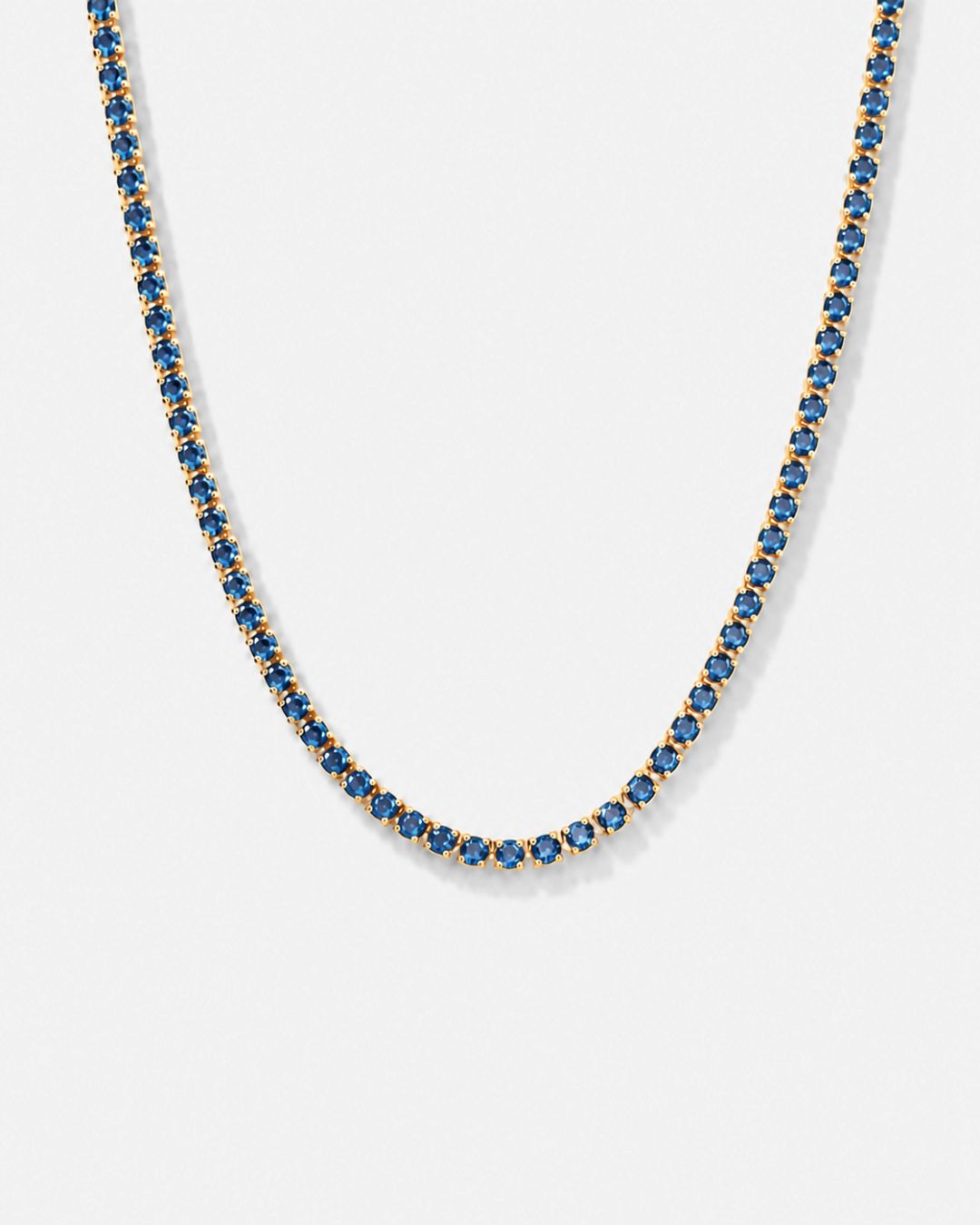 Tennis Necklace | Sapphire Blue 14K Gold 1