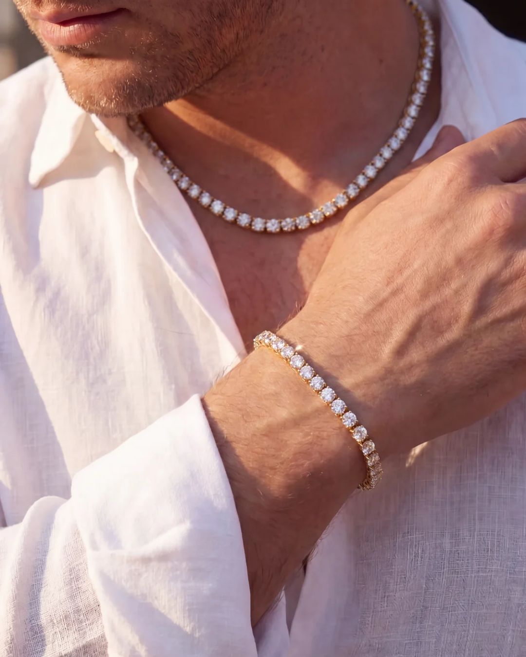 Tennis Necklace | Quartz 14K Gold 2