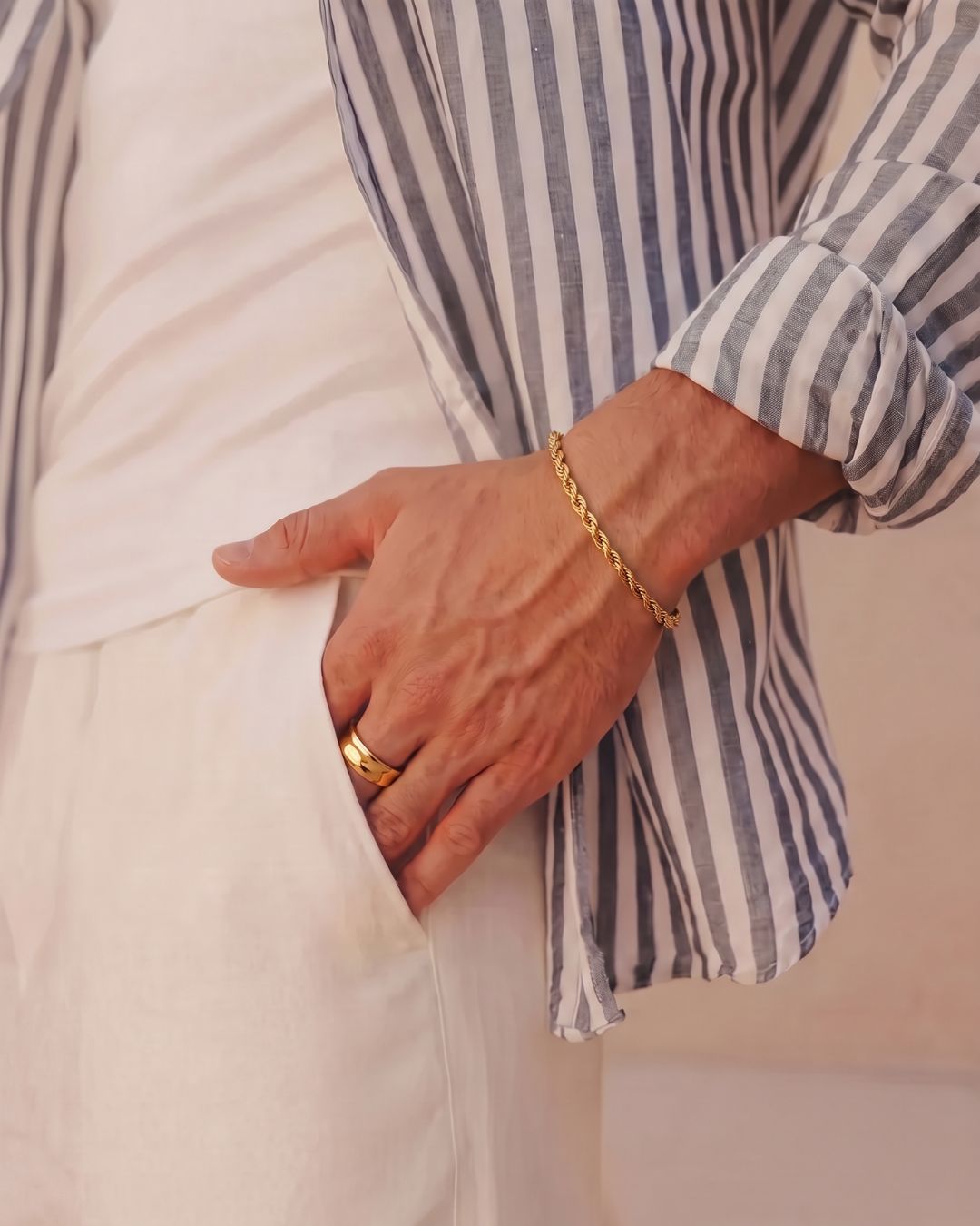 Tressé Acier Bracelet | 18K Gold Plated 3mm 2